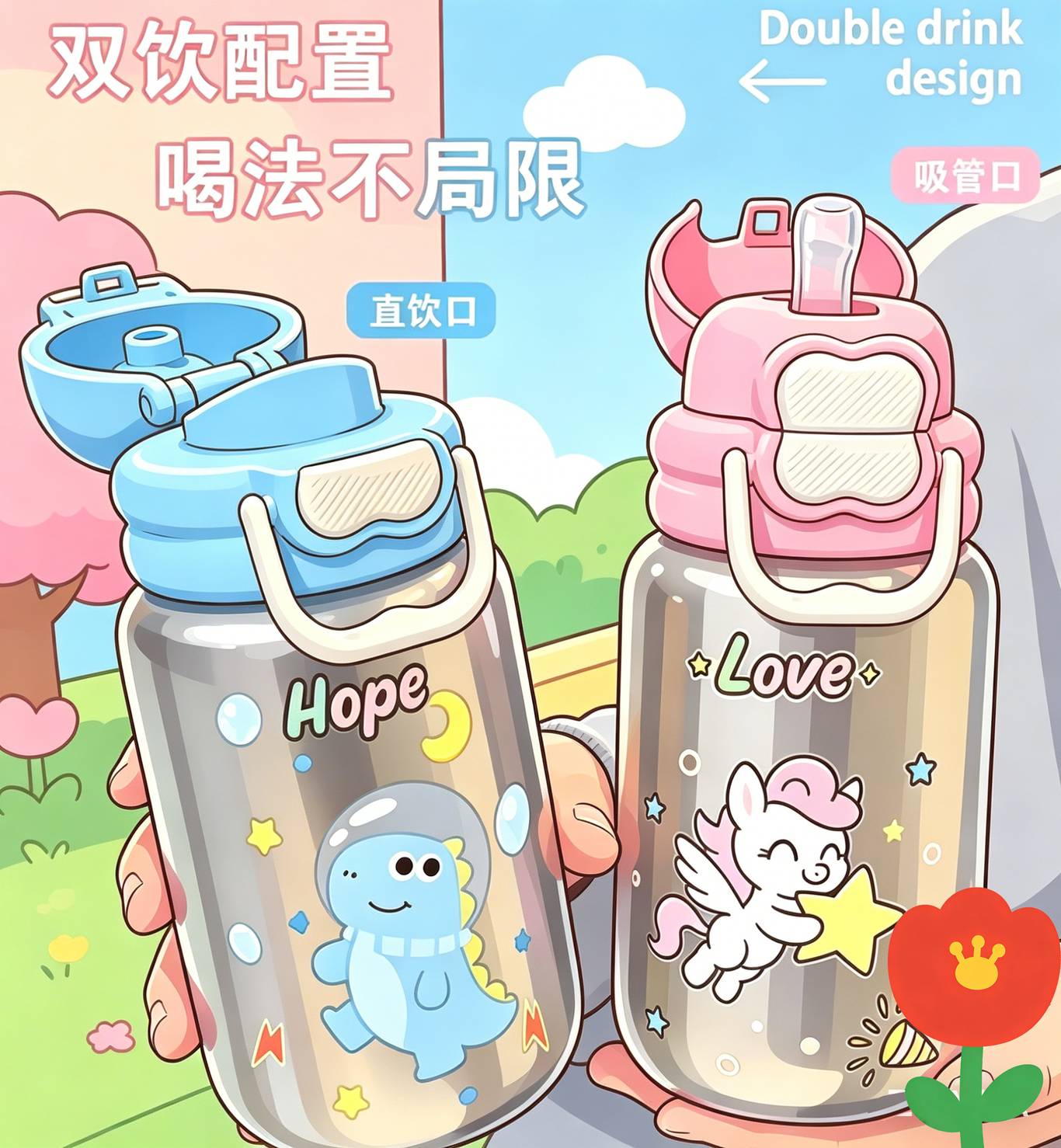 Nannan Kids Pure Titanium Water Bottle detail